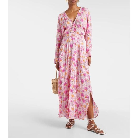 $410 Poupette St. Barth Ilona Floral Fairy Print Maxi Dress Small babydoll NWOT - Picture 1 of 10